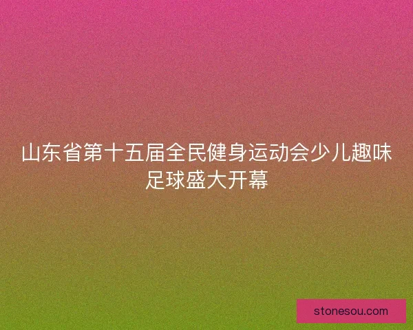 山东省第十五届全民健身运动会少儿趣味足球盛大开幕